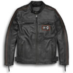 Replica Harley Davidsa Black Biker Motorcycle Genuine Leather Jacket