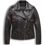 Replica Women Harley Davidson Distressed Leather Biker Jacket