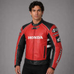 Replica Honda Red And Black Racing Leather Jacket