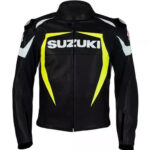 Replica Men’s Suzuki Racing Black Leather Jacket