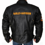 Replica Harley Davidson Black Motorcycle Biker Vented Jacket - Image 2