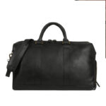 Jefferson Black Leather Duffle Bag - Image 2