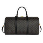 Large Travel Black Leather Duffle Bag - Image 2