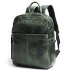 Luxury Italian Green Leather Backpack - Image 2
