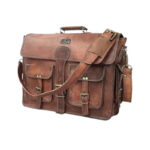 Men Brown Leather Messenger Bag - Image 2