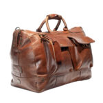 Brown Leather Travel Duffle Bag - Image 2
