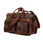 Roosevelt Dark Brown Buffalo Leather Pilot Bag - Image 2