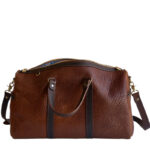 Travel Duffel Bison Walnut Leather Bag - Image 2