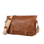 Walker Brown Leather Messenger Bag - Image 2
