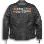 Replica Harley Davidsa Black Biker Motorcycle Genuine Leather Jacket - Image 2