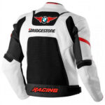 White Black BMW Motorcycle Racing Leather Jacket - Image 2