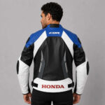 Replica Honda Blue Black Racing Leather Jacket - Image 2