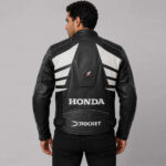 Replica Honda Grey Black Cowhide Racing Leather Jacket - Image 2
