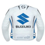 Replica White Suzuki Motul Motorcycle Leather Racing Jacket - Image 2