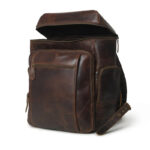 Alpha Brown Buffalo Leather Travel Backpack - Image 2