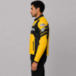 Replica Honda HRC Black Yellow Racing Leather Jacket - Image 3