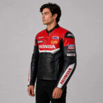 Honda Racing Cowhide Leather Motorcycle Jacket - Image 3