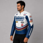 Replica Honda Rothmans Racing Leather Jacket - Image 3