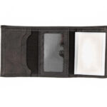 Mens Trifold Military Grade Black Leather Wallet - Image 3