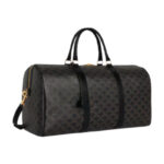 Large Travel Black Leather Duffle Bag - Image 3