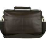 Mens Dark Brown Barbour Leather Briefcase - Image 4