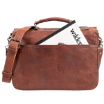 Ryder Reserve Bison Brown Leather Briefcase Bag - Image 3