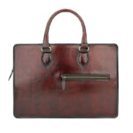 Maverick Modern Brown Leather Briefcase Bag - Image 4