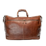 Brown Leather Travel Duffle Bag - Image 4