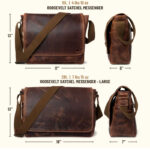 Roosevelt Brown Leather Satchel Messenger Bag - Image 4