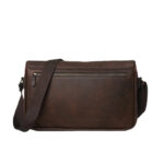Walker Dark Brown Leather Messenger Bag - Image 4