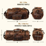 Roosevelt Buffalo Dark Brown Leather Duffle Bag - Image 5
