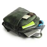 Luxury Italian Green Leather Backpack - Image 6