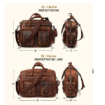 Roosevelt Dark Brown Buffalo Leather Pilot Bag - Image 6