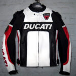 DUCATI CORSE Motorcycle Racing Leather Biker Jacket 2
