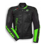 Ducati Corse Speed Mor Armortorbike Leather Jacket Black Green Racing Sport Ride