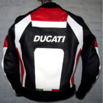 DUCATI CORSE Motorcycle Racing Leather Biker Jacket 2 - Image 2